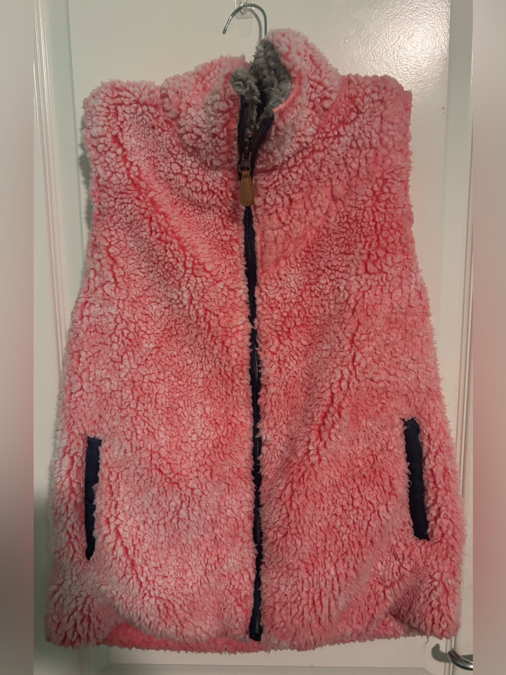Simply Southern Pink Sherpa Vest - Cozy Zip Front - Womens Small